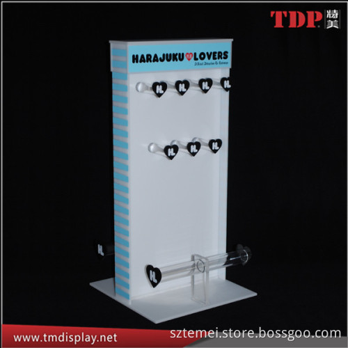 Manufacturer New Design 2 Side Acrylic Earring Display, Small Clear Acrylic Earring Display Shelf, Acrylic Jewelry Display Stand